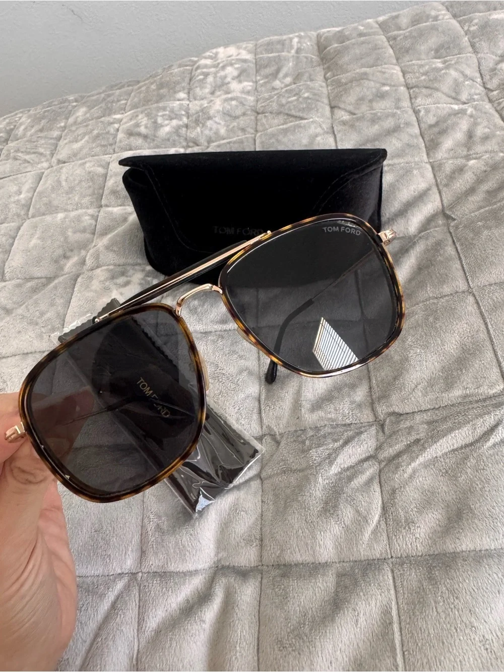 🚫Never Used🚫Tom Ford Unisex Tortoiseshell Aviator Sunglasses - Brown/Black